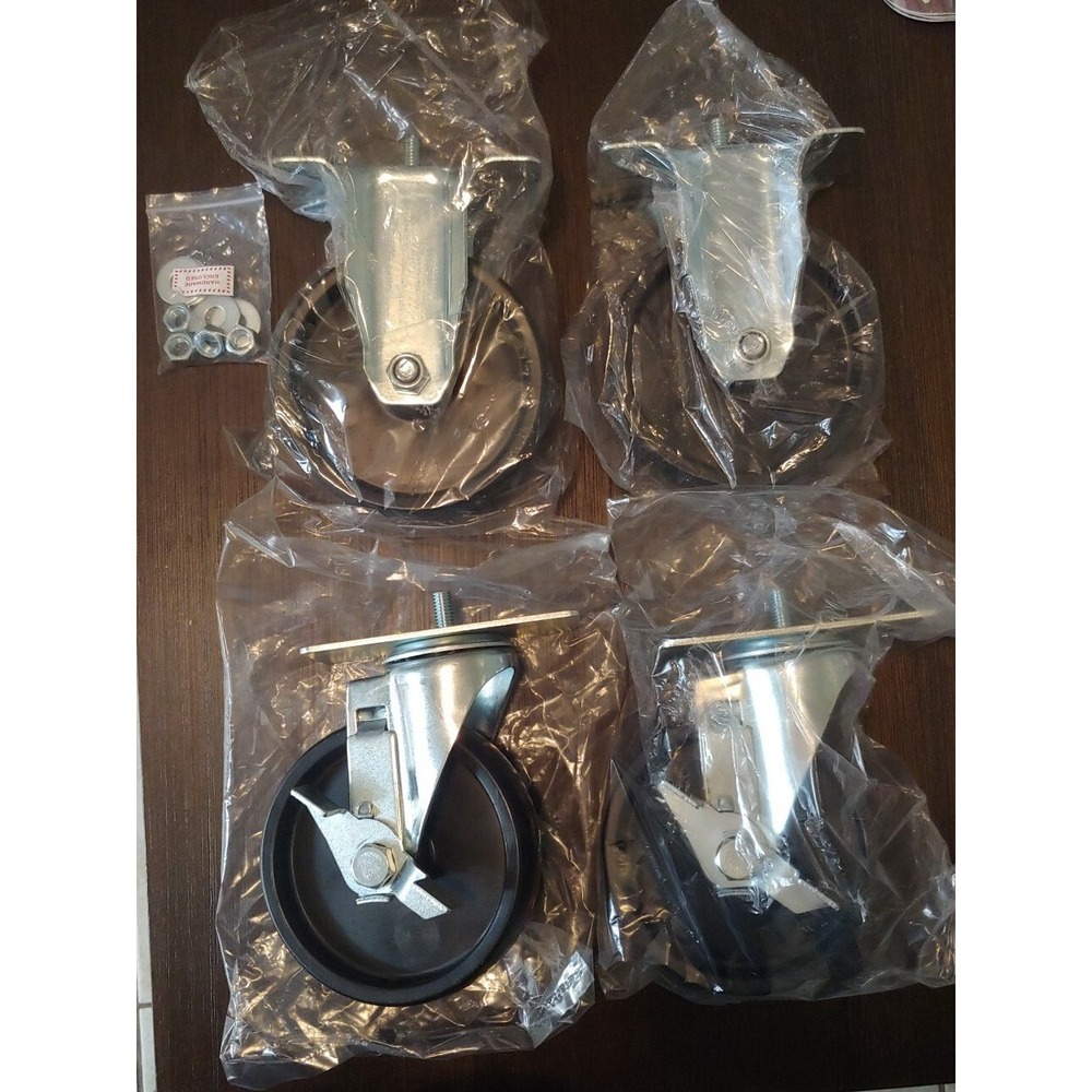 Stem Caster Wheels 5 Inch Swivel Casters with Safety Dual Locking Heavy Duty
